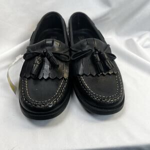 Dexter Made In USA Leather Tassle Comfort Classic Loafer Women Black 6.5 NWT